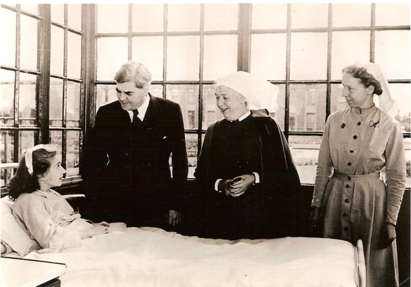 Anenurin Bevan Minister of Health on the first day of the National Health Service 5 July 1948 at Park Hospital Davyhulme near Manchester